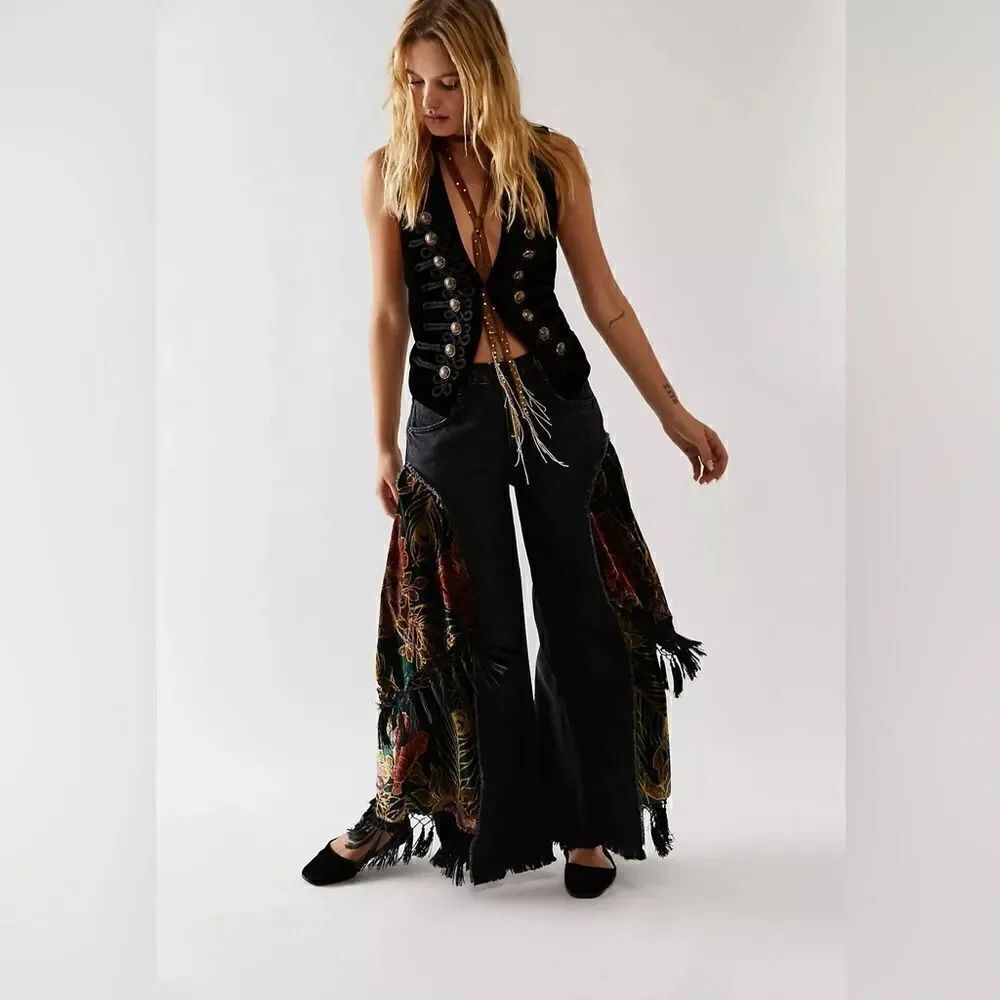 New We The Free Just Frills Low-Rise Wide-Leg Jeans